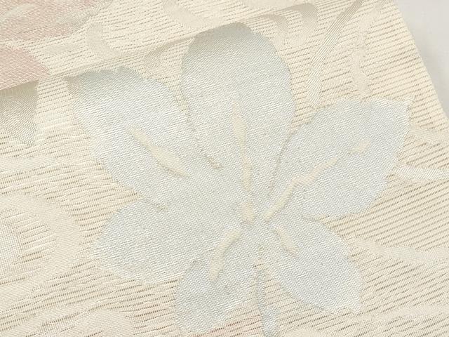 平和屋着物*夏物 六通柄袋帯 流水舞葉文 銀糸 正絹 逸品 CABJ5679tx