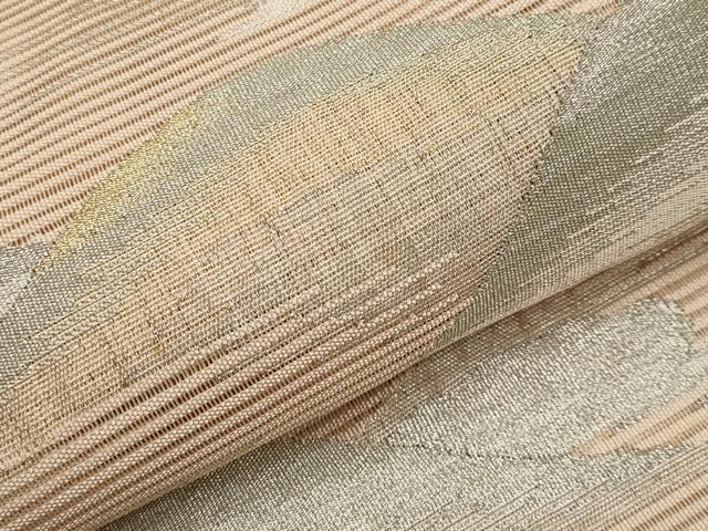 平和屋着物*夏物 太鼓柄袋帯 絽綴れ 遠山文 金銀糸 正絹 逸品 CABJ5683tx