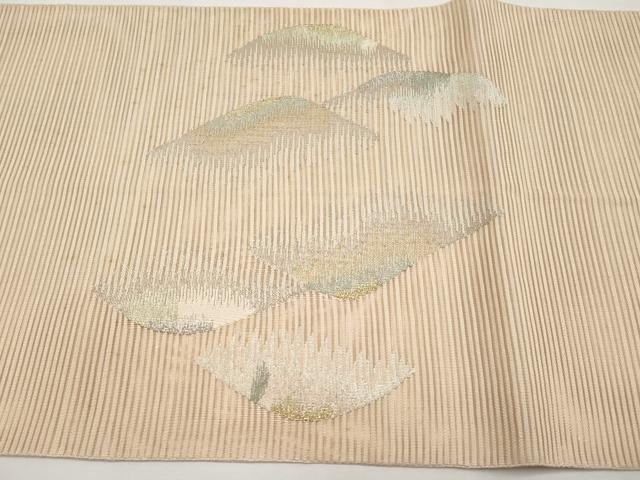 平和屋着物*夏物 太鼓柄袋帯 絽綴れ 遠山文 金銀糸 正絹 逸品 CABJ5683tx