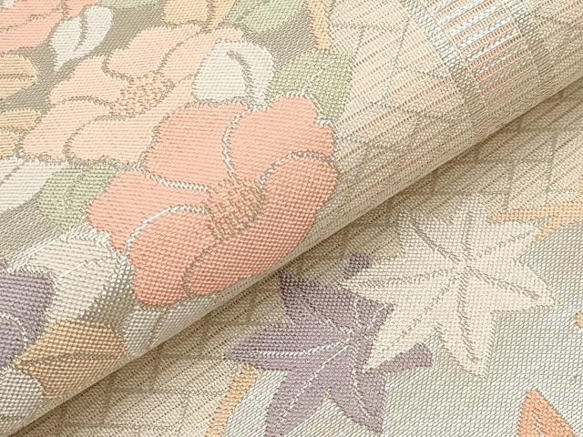 平和屋着物*夏物 西陣 国定織物謹製 六通柄袋帯 花丸文 証紙付き 正絹 逸品 未使用 CABJ5684tx