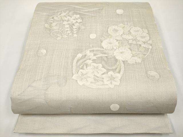 平和屋着物*夏物 太鼓柄袋帯 花丸文 金銀糸 正絹 逸品 CABJ5696tx
