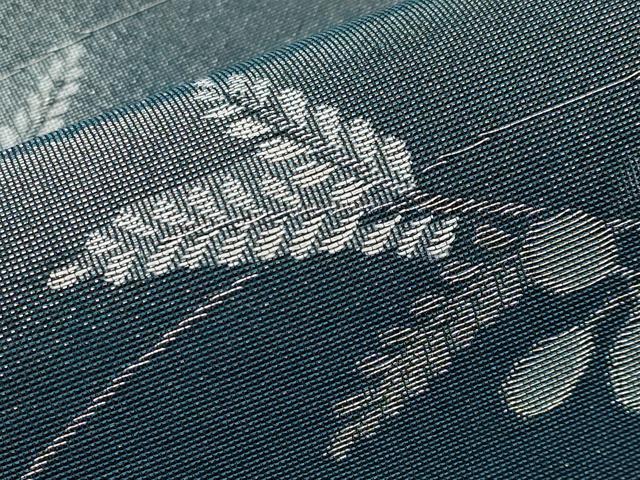 平和屋着物*夏物 六通柄袋帯 萩文 銀糸 正絹 逸品 CABJ5700tx