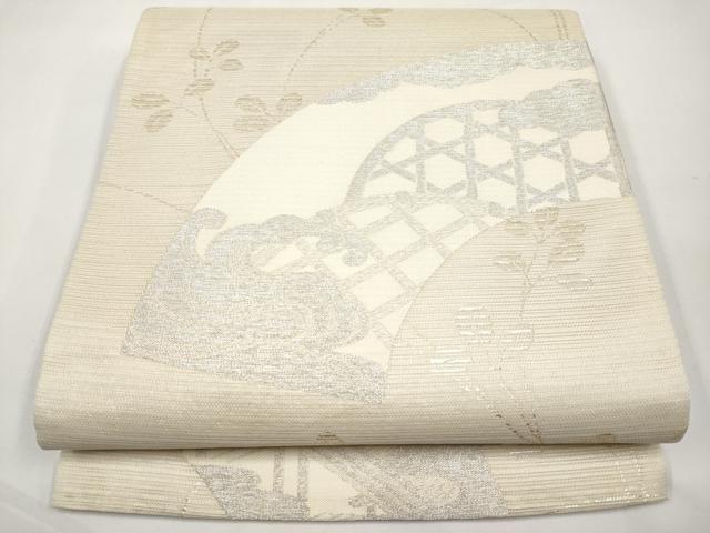 平和屋着物*夏物 西陣 六通柄 京袋帯 地紙立波籬文 金銀糸 証紙付き 正絹 逸品 未使用 CABJ5704tx