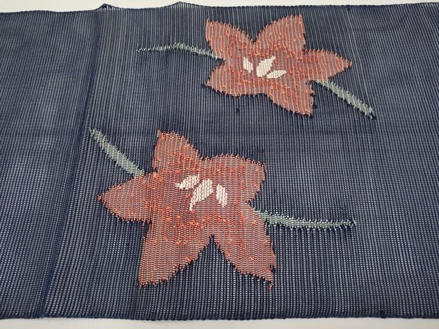 平和屋着物*夏物 八寸名古屋帯 桔梗 銀糸 正絹 逸品 CABJ5709tx
