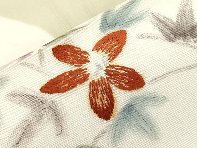 平和屋着物*夏物 九寸名古屋帯 手描き 刺繍 花丸文 正絹 逸品 CABJ5711tx