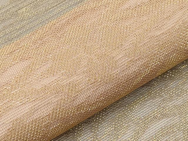 平和屋着物*夏物 九寸名古屋帯 横段流水花菱文 金糸 正絹 逸品 CABJ5712tx