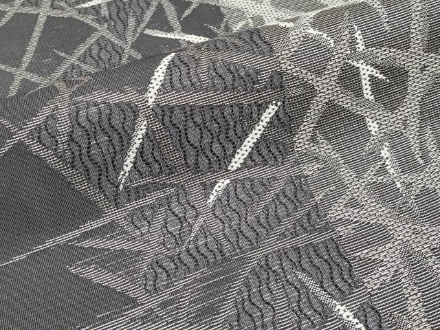 平和屋着物*夏物 九寸名古屋帯 抽象文 銀糸 正絹 逸品 CABJ5716tx