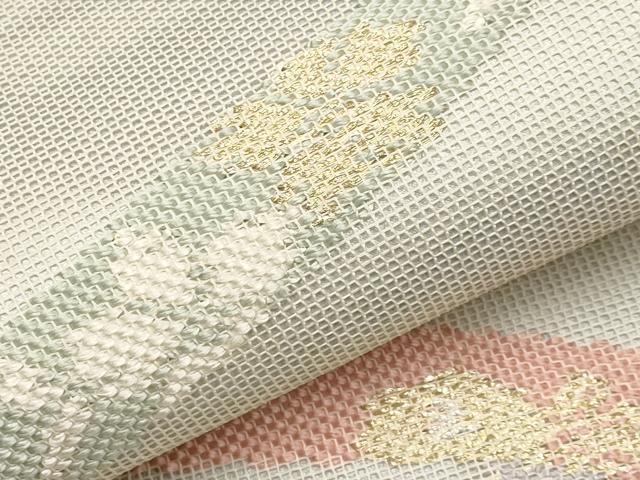 平和屋着物*夏物 六通柄袋帯 鬘帯花文 金銀糸 正絹 逸品 CABJ5726tx