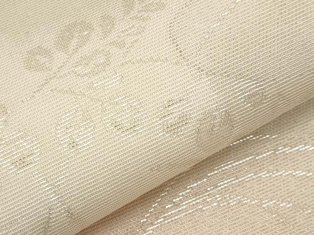 平和屋着物*夏物 六通柄袋帯 霞草花文 銀糸 正絹 逸品 CABJ5731tx