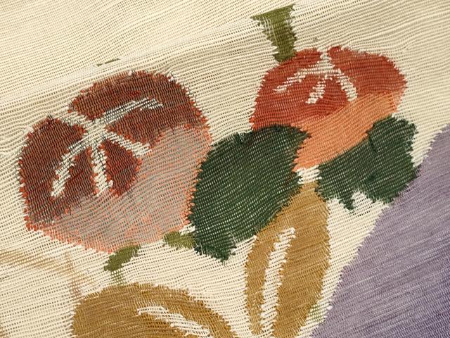 平和屋着物*夏物 八寸名古屋帯 枝花文 正絹 逸品 CABJ5742tx