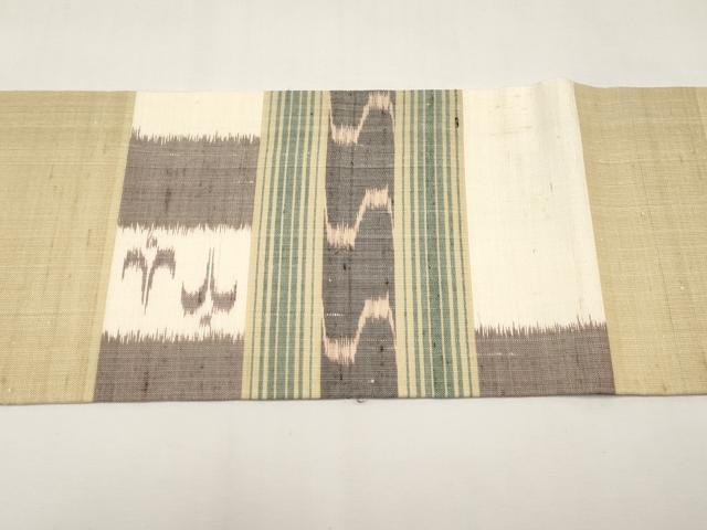 平和屋着物*夏物 本場琉球絣 夏琉球 九寸名古屋帯 横段絣文 正絹 逸品 CABJ5757tx