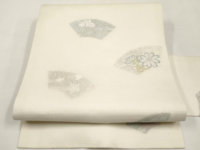 平和屋着物*夏物 九寸名古屋帯 唐織 地紙草花文 金銀糸 正絹 逸品 CABJ5759tx