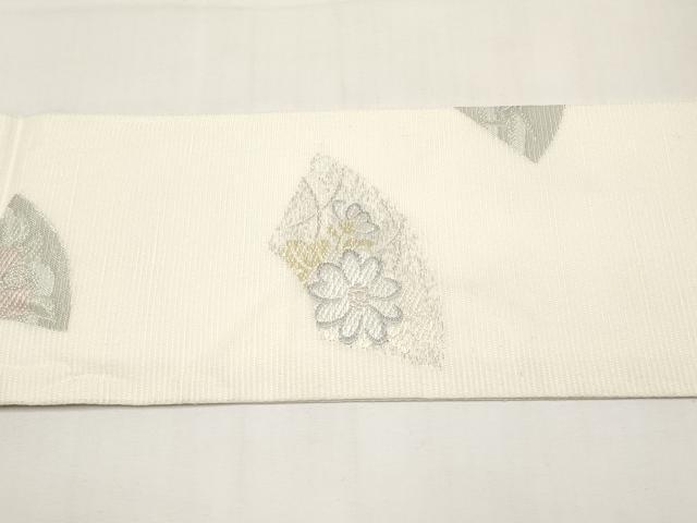 平和屋着物*夏物 九寸名古屋帯 唐織 地紙草花文 金銀糸 正絹 逸品 CABJ5759tx