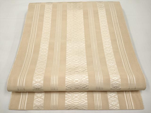 平和屋着物*夏物 本場筑前博多織 八寸名古屋帯 紗献上 丁子色 正絹 逸品 CABJ5765tx