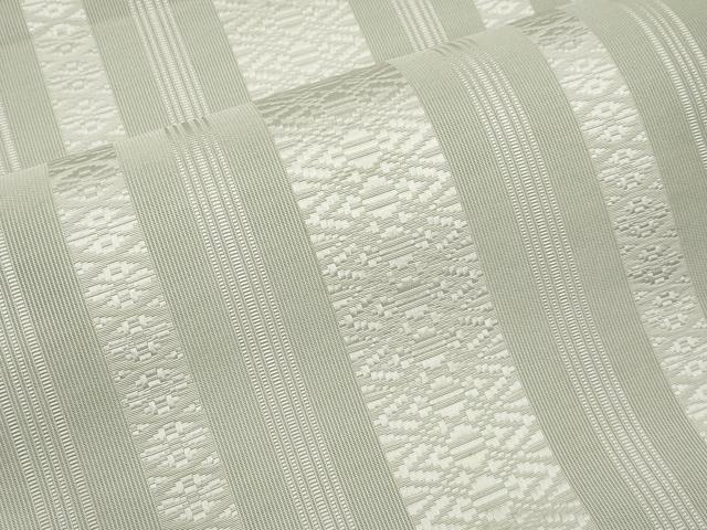 平和屋着物*夏物 本場筑前博多織 八寸名古屋帯 紗献上 白緑色 正絹 逸品 CABJ5768tx