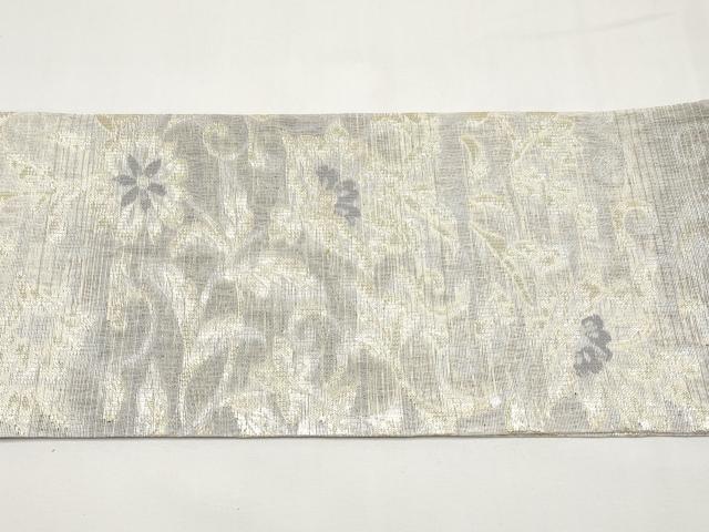 平和屋着物*夏物 九寸名古屋帯 更紗花唐草文 金銀糸 正絹 逸品 未使用 CABJ5794tx