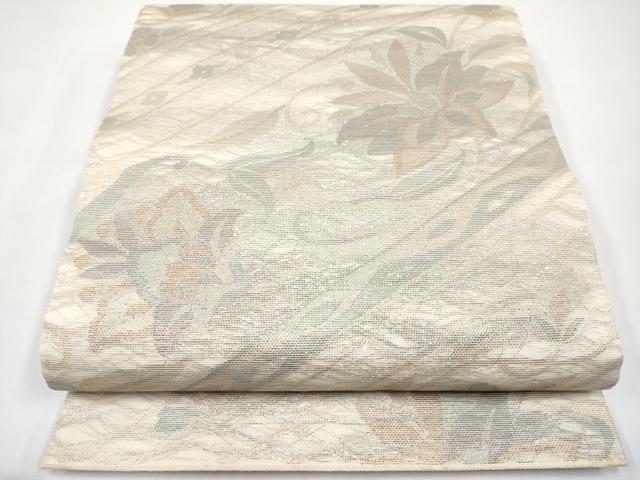 平和屋着物*夏物 六通柄袋帯 更紗花唐草文 金糸 正絹 逸品 CABJ5802tx
