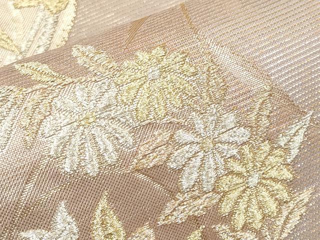 平和屋着物*夏物 六通柄袋帯 花丸文 金糸 正絹 逸品 CABJ5804tx