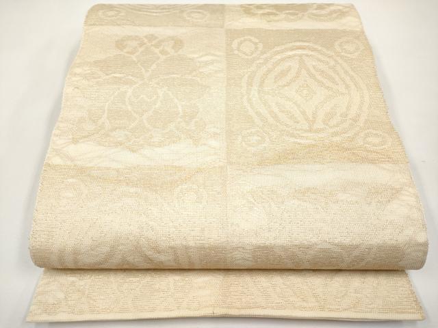 平和屋着物*夏物 全通柄袋帯 七宝花文 金糸 正絹 逸品 CABJ5807tx