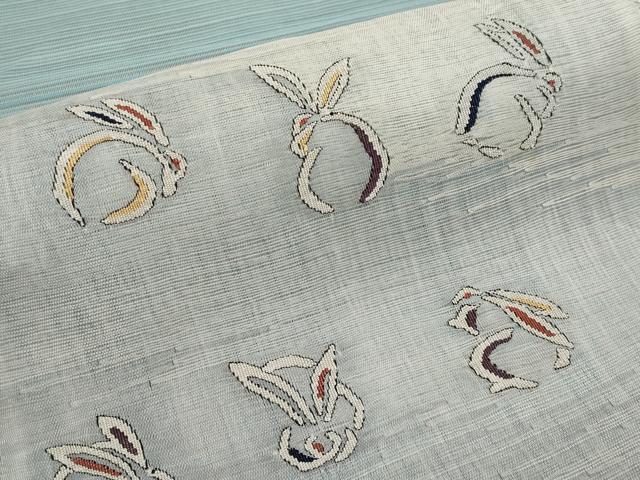 平和屋着物*夏物 八寸名古屋帯 絽綴れ 兎 正絹 逸品 CABJ5821tx