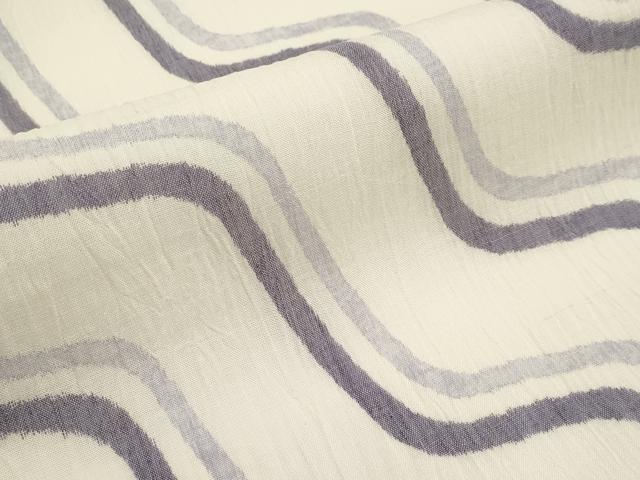 平和屋着物*夏物 全通 九寸名古屋帯 本場小千谷ちぢみ よろけ縞 麻 逸品 CABJ5834tx