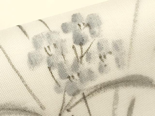 平和屋着物*夏物 九寸名古屋帯 作家物 手描き 草花文 正絹 逸品 未使用 CABJ5837tx