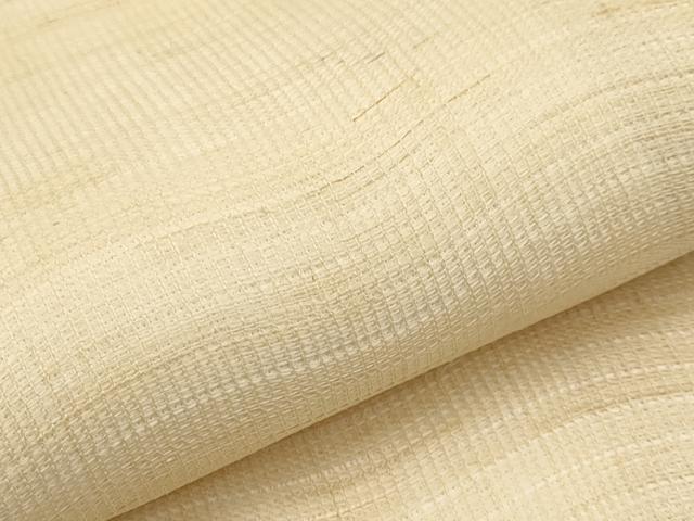平和屋着物*夏物 九寸名古屋帯 よろけ縞 丁子色 麻 逸品 未使用 CABJ5843tx