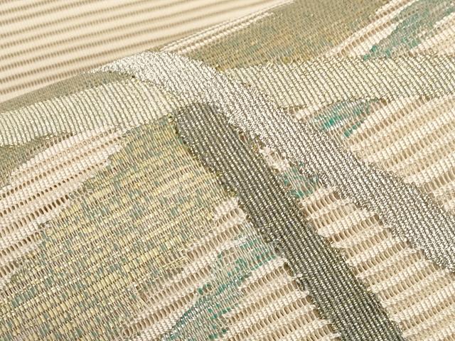 平和屋着物*夏物 八寸名古屋帯 絽綴れ 抽象文 金銀糸 正絹 逸品 CABJ5845tx