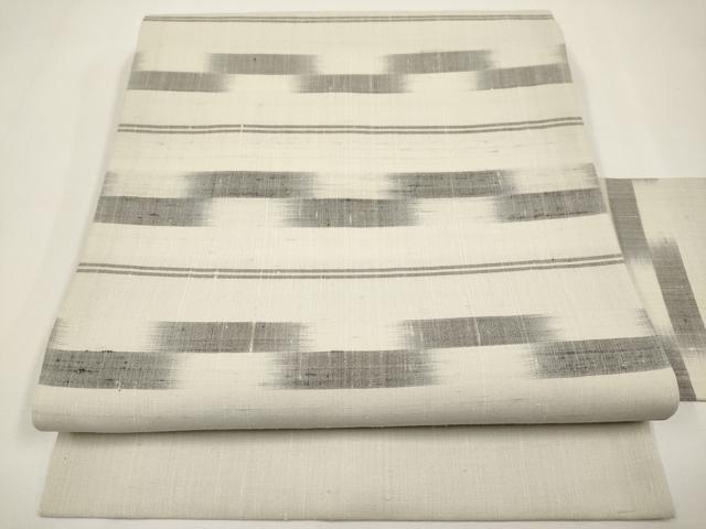 平和屋着物*夏物 九寸名古屋帯 紬地 横段文 正絹 逸品 CABJ5852tx