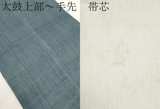 平和屋着物*夏物 染色作家 桐山紫香 手描き 九寸開き名古屋帯 鮎 麻 逸品 CABJ5853tx