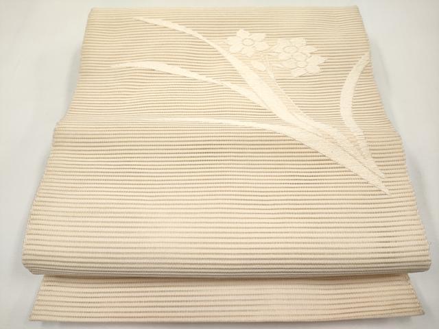 平和屋着物*夏物 八寸名古屋帯 絽綴れ 水仙 正絹 逸品 CABJ5858tx