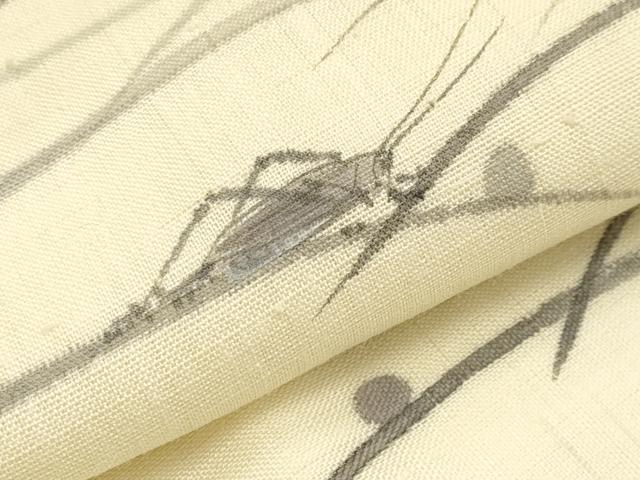 平和屋着物*夏物 九寸名古屋帯 作家物 手描き 夏虫 麻 逸品 CABJ5863tx