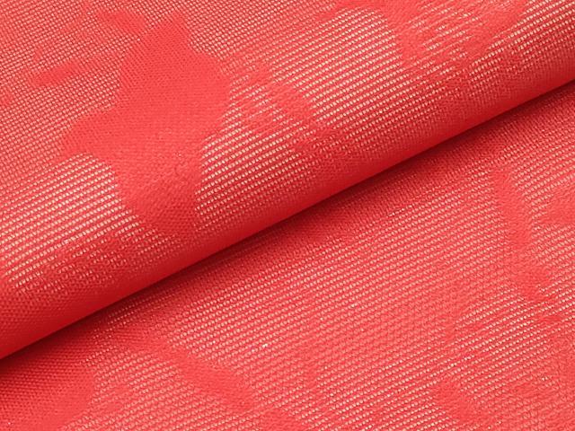 平和屋着物*夏物 九寸名古屋帯 千鳥 銀糸 茜色 正絹 逸品 CABJ5867tx