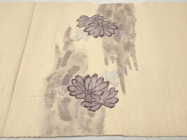 平和屋着物*夏物 八寸名古屋帯 枝菊文 正絹 逸品 CABJ5869tx