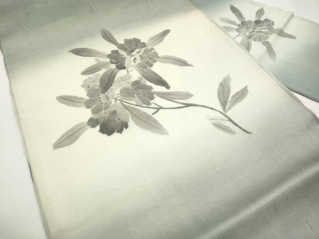 平和屋着物*夏物 九寸名古屋帯 手描き 枝花文 正絹 逸品 CABJ5871tx