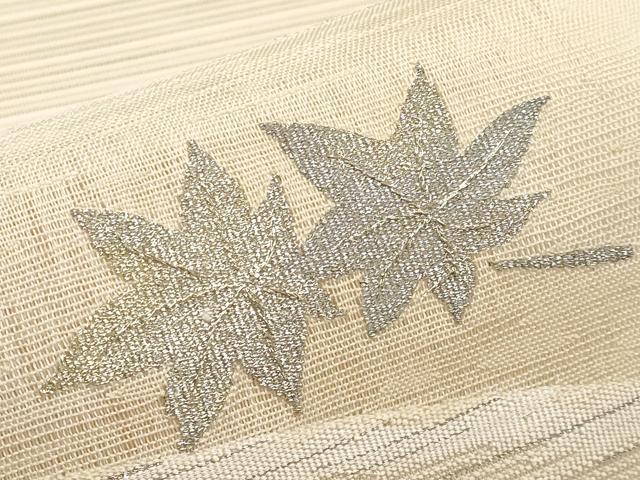 平和屋着物*夏物 八寸名古屋帯 絽綴れ 楓 金銀糸 鈴乃屋扱い 正絹 逸品 CABJ5874tx