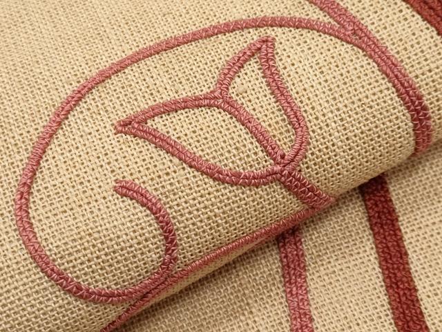 平和屋着物*夏物 九寸名古屋帯 総刺繍 枝花文 CABJ5875tx
