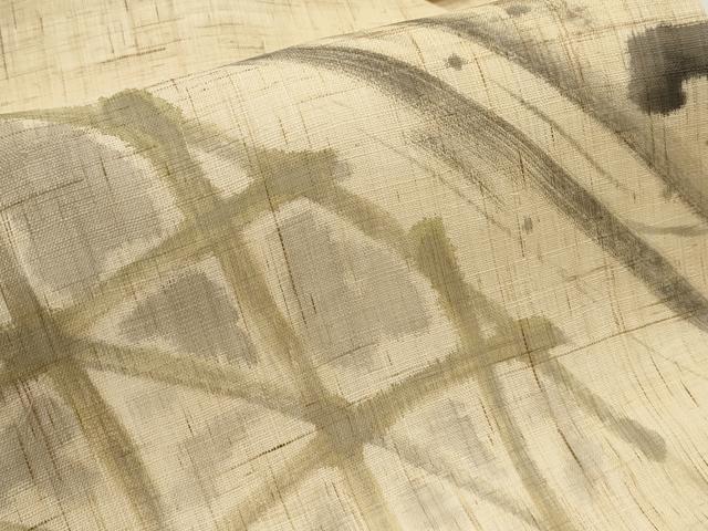 平和屋着物*夏物 九寸名古屋帯 作家物 手描き 籬立波文 麻 逸品 未使用 CABJ5890tx