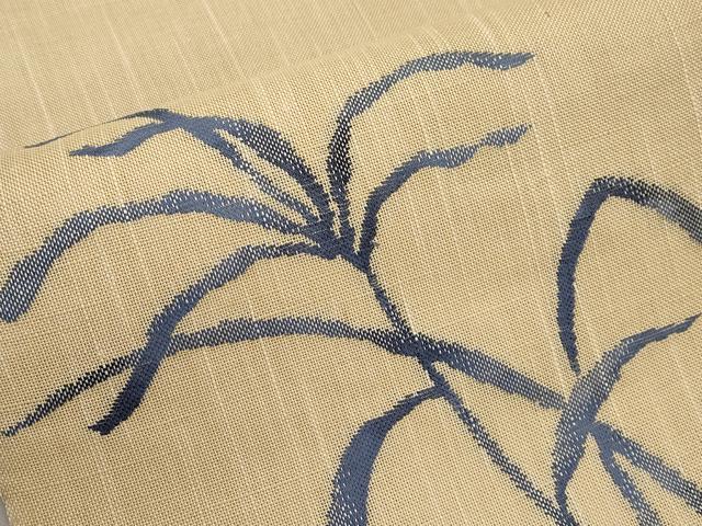 平和屋着物*夏物 八寸名古屋帯 藍 草花文 交織 CABJ5905tx