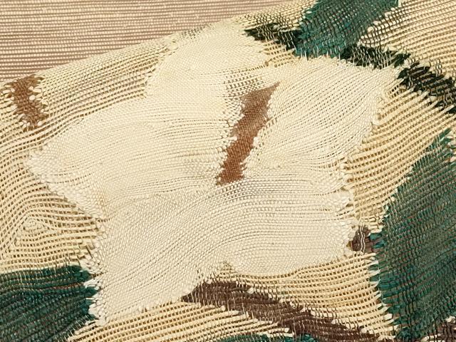平和屋着物*夏物 八寸名古屋帯 草花文 正絹 逸品 CABJ5911tx