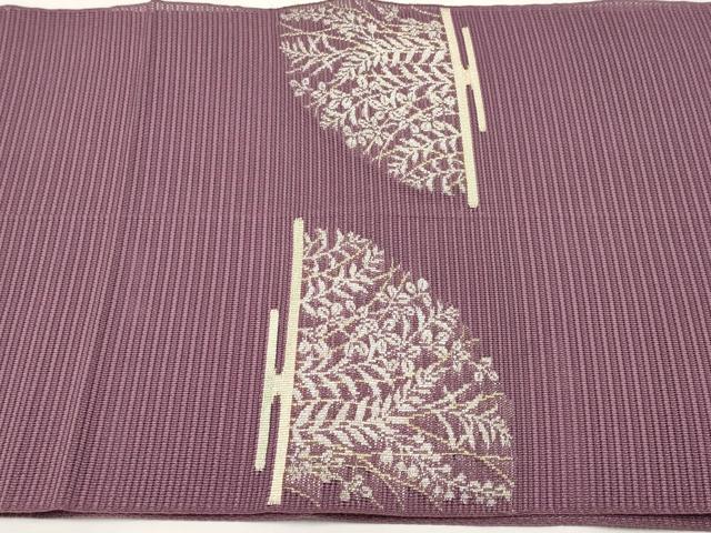 平和屋着物*夏物 西陣の名門織元 いづくら謹製 八寸名古屋帯 絽綴れ 霞枝葉文 金銀糸 正絹 逸品 CABJ5912tx