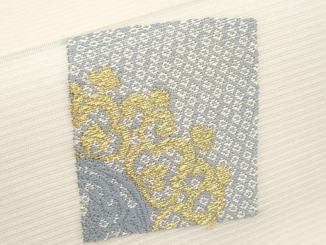 平和屋着物*夏物 九寸開き名古屋帯 唐織 色紙重ね花唐草文 金銀糸 正絹 逸品 CABJ5933tx