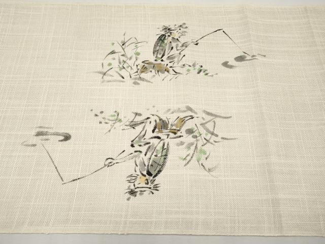 平和屋着物*夏物 八寸名古屋帯 手描き カッパ 河童 未使用 CABJ5937tx