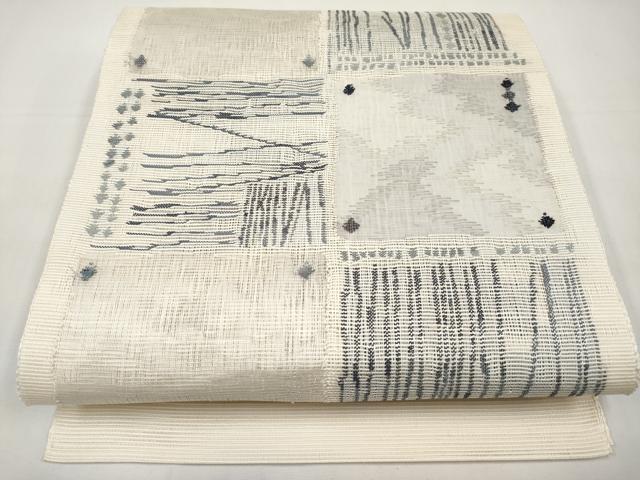 平和屋着物*夏物 八寸名古屋帯 色紙文 正絹 逸品 CABJ5938tx