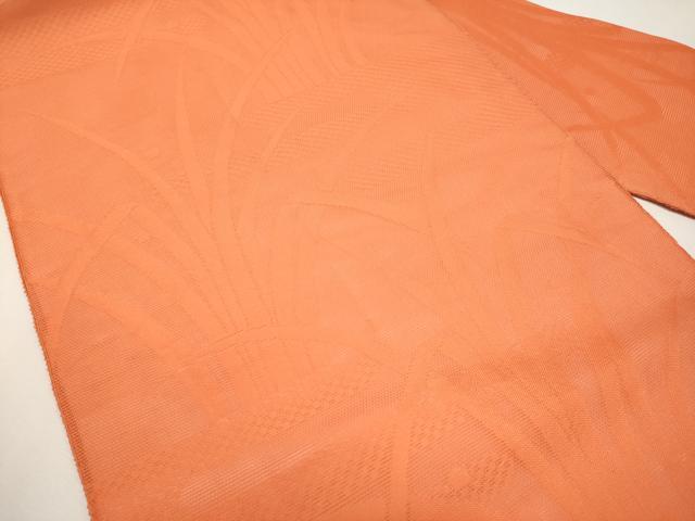 平和屋着物*夏物 九寸名古屋帯 霞芝草文 柿色 正絹 逸品 CABJ5946tx