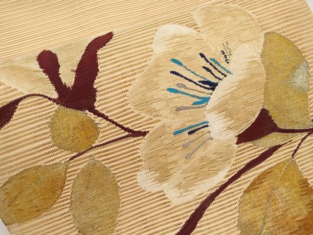 平和屋着物*夏物 八寸名古屋帯 絽綴れ 枝花文 金銀糸 正絹 逸品 CABJ5956tx