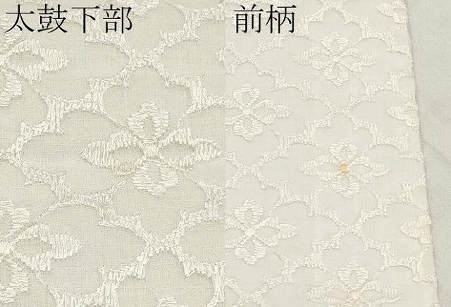 平和屋着物*夏物 全通柄袋帯 レース織 花菱文 白地 CABJ5964tx