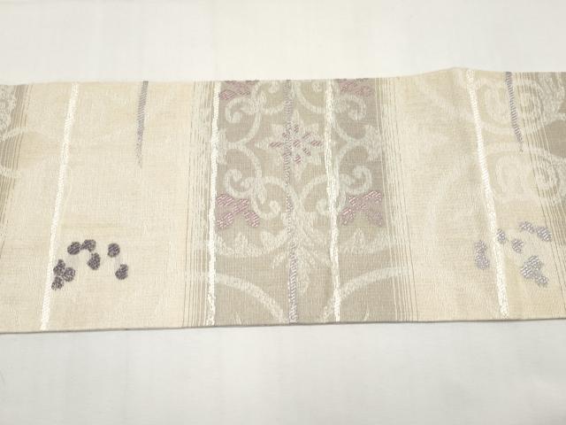 平和屋着物*夏物 九寸名古屋帯 葡萄唐草文 正絹 逸品 未使用 CABJ5976tx