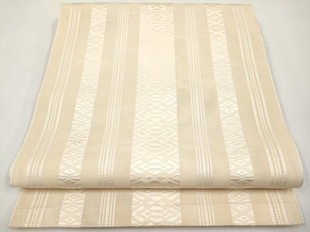 平和屋着物*夏物 本場筑前博多織 八寸名古屋帯 紗献上 肌色 正絹 逸品 CABJ5981tx