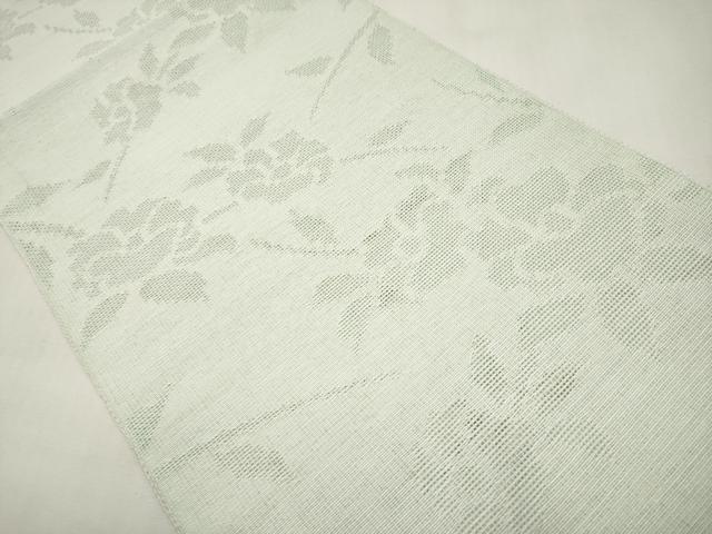 平和屋着物*夏物 八寸名古屋帯 枝椿 青磁鼠色 CABJ5991tx